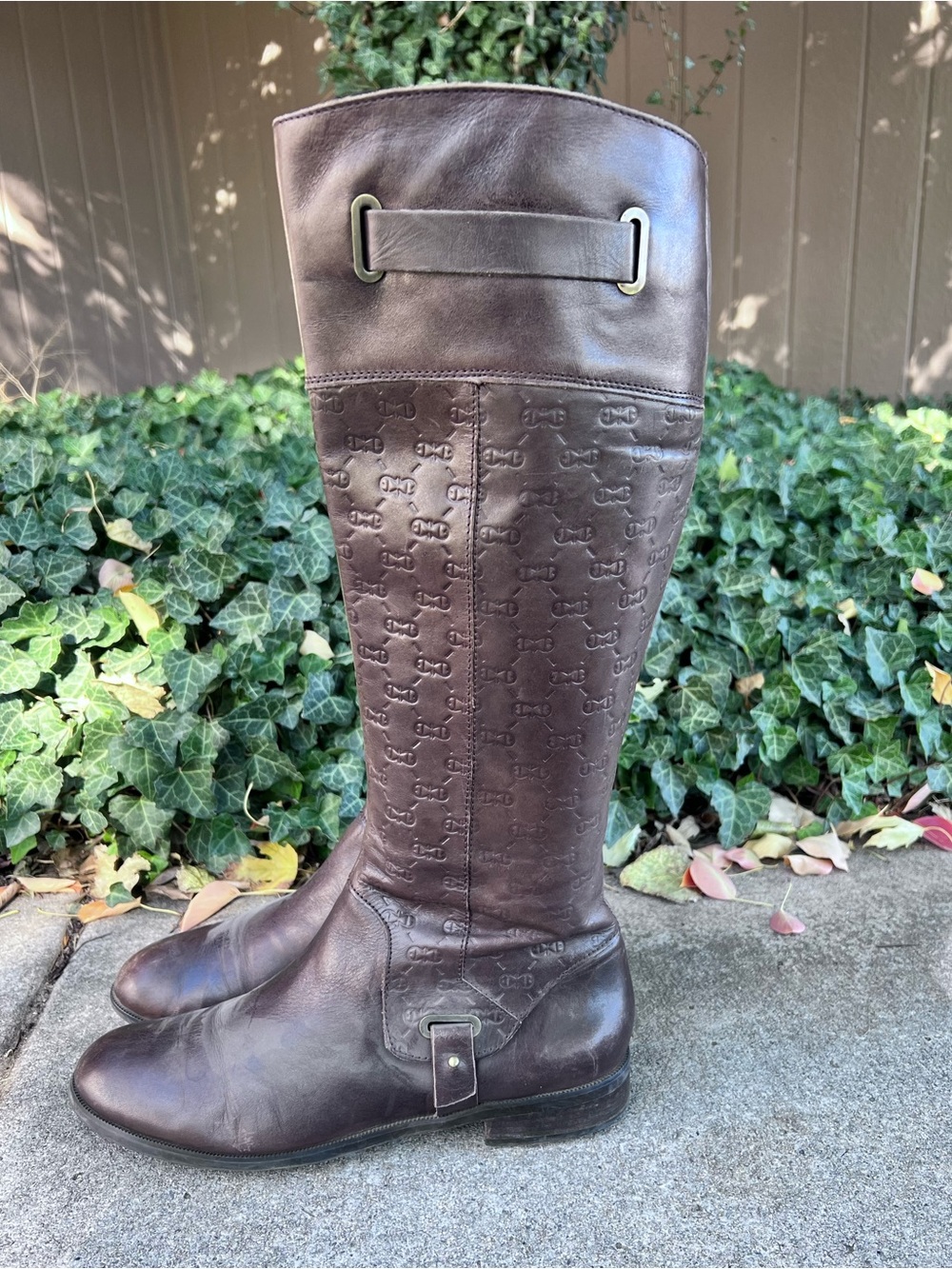 Vintage Etienne Aigner Brown Leather Pull On Tall Riding Boots Women’s US 10 M